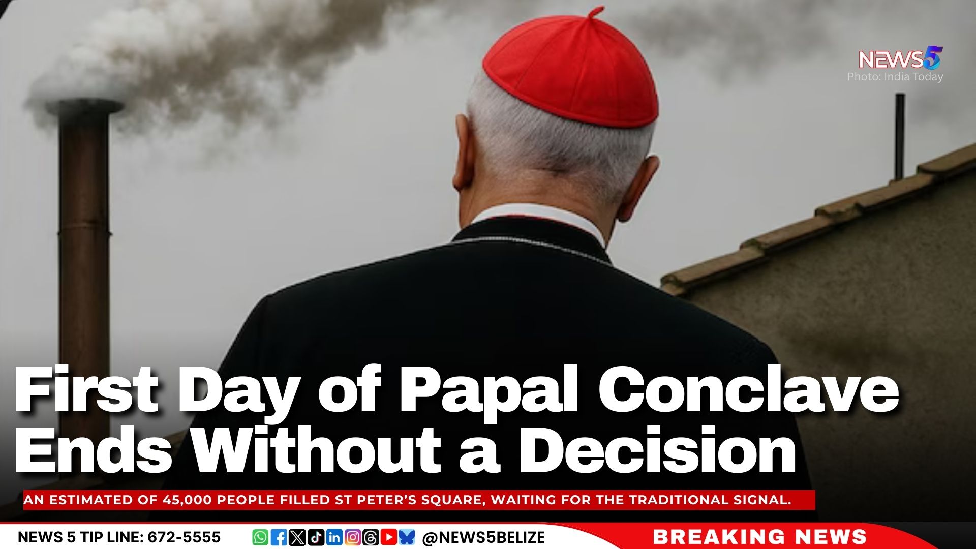 First Day of Papal Conclave Ends Without a Decision