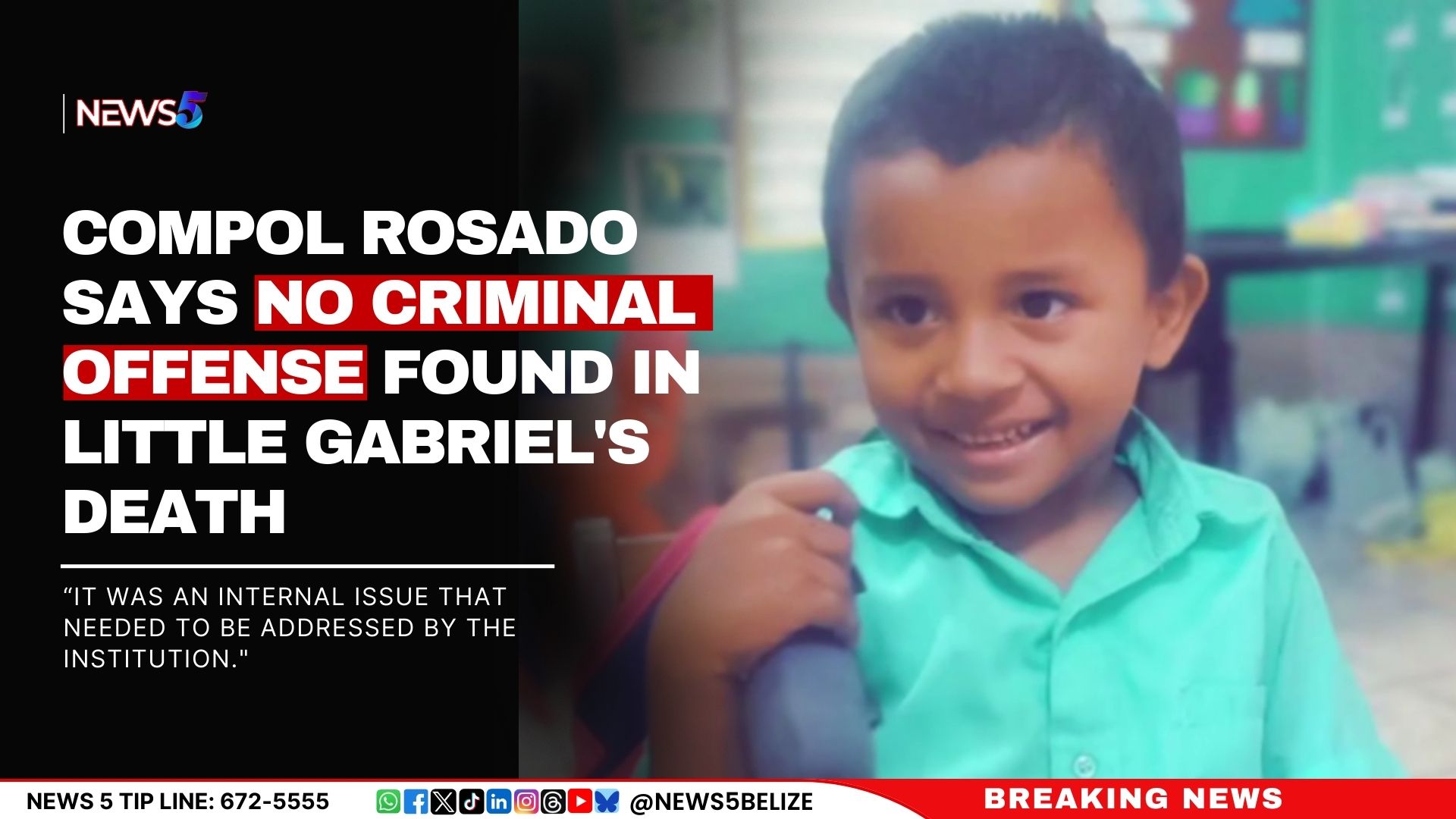 ComPol Rosado Says No Criminal Offense Found in Little Gabriel’s Death