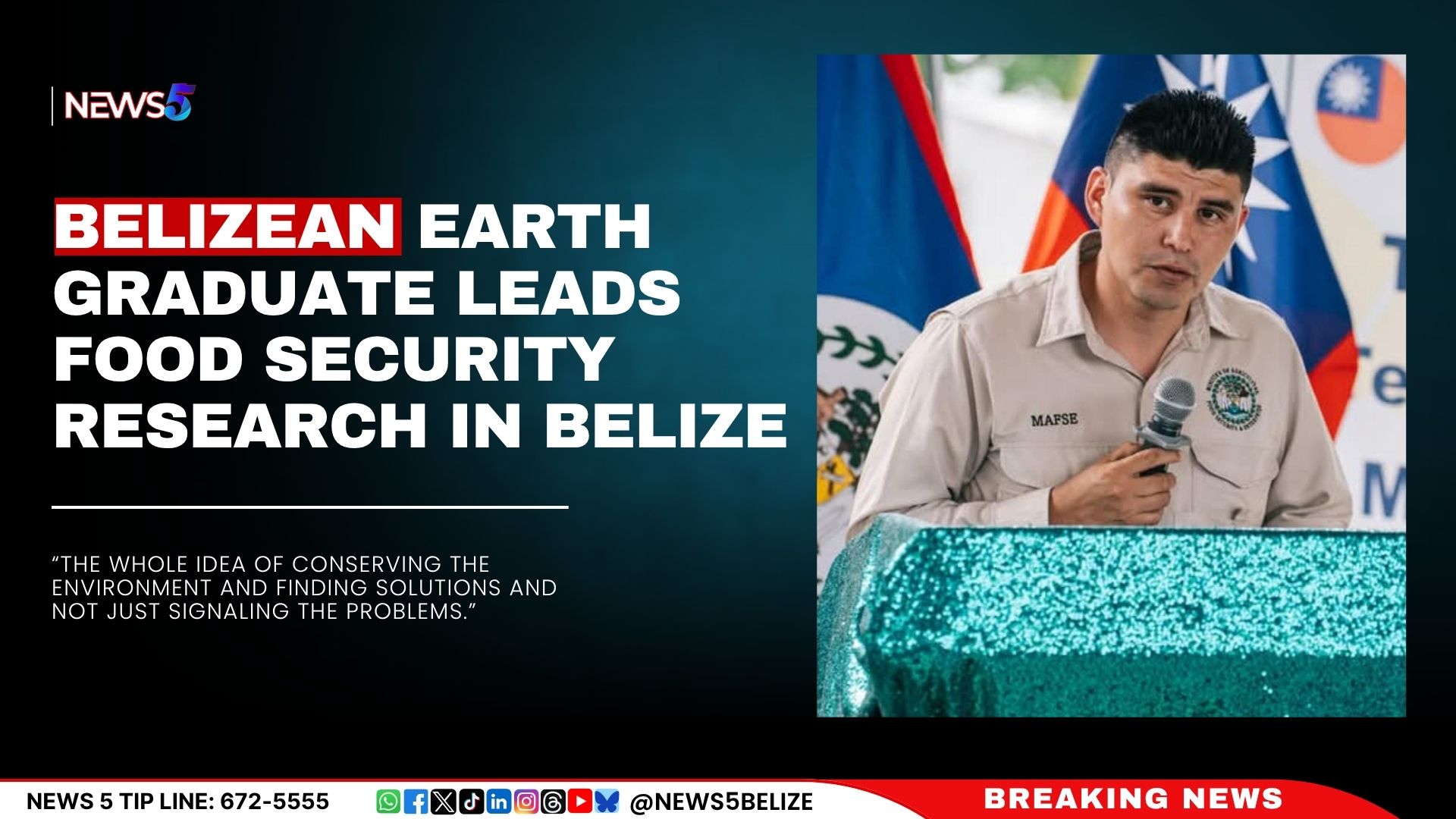 Belizean EARTH Graduate Leads Food Security Research in Belize