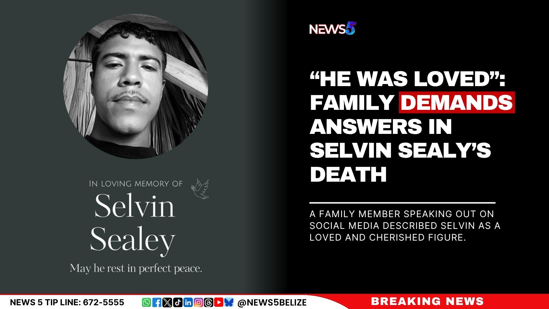 “He Was Loved”: Family Demands Answers in Selvin Sealy’s Death