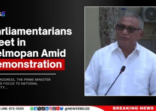 Parliamentarians Meet in Belmopan Amid Demonstration