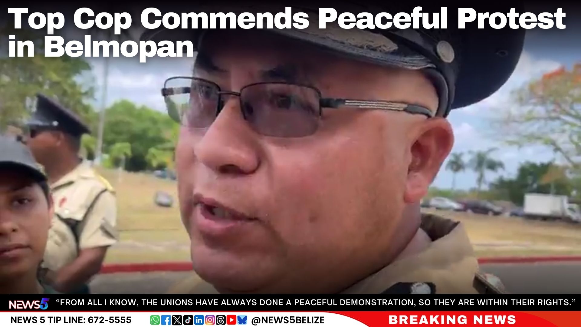 Top Cop Commends Peaceful Protest in Belmopan
