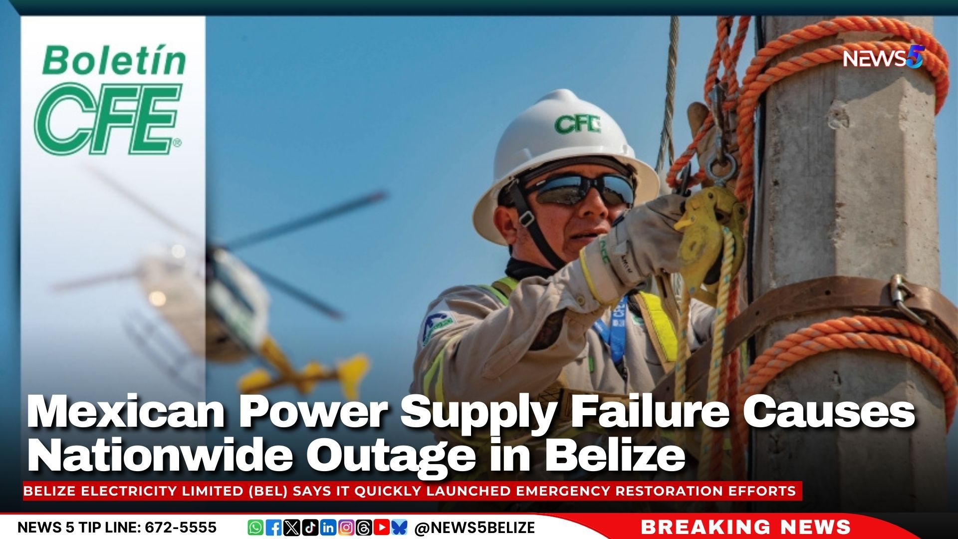 Mexican Power Supply Failure Causes Nationwide Outage in Belize