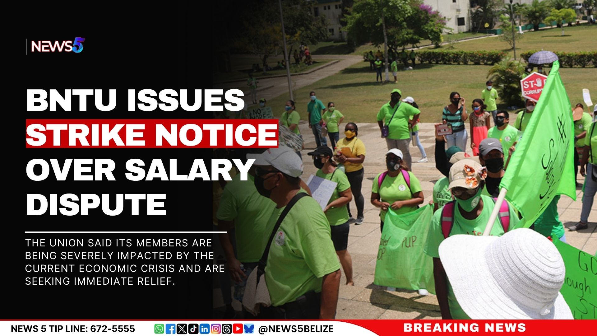 BNTU Issues Strike Notice Over Salary Dispute