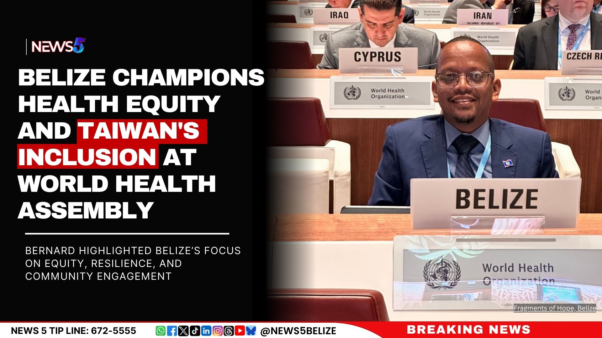 Belize Champions Health Equity and Taiwan's Inclusion at World Health Assembly