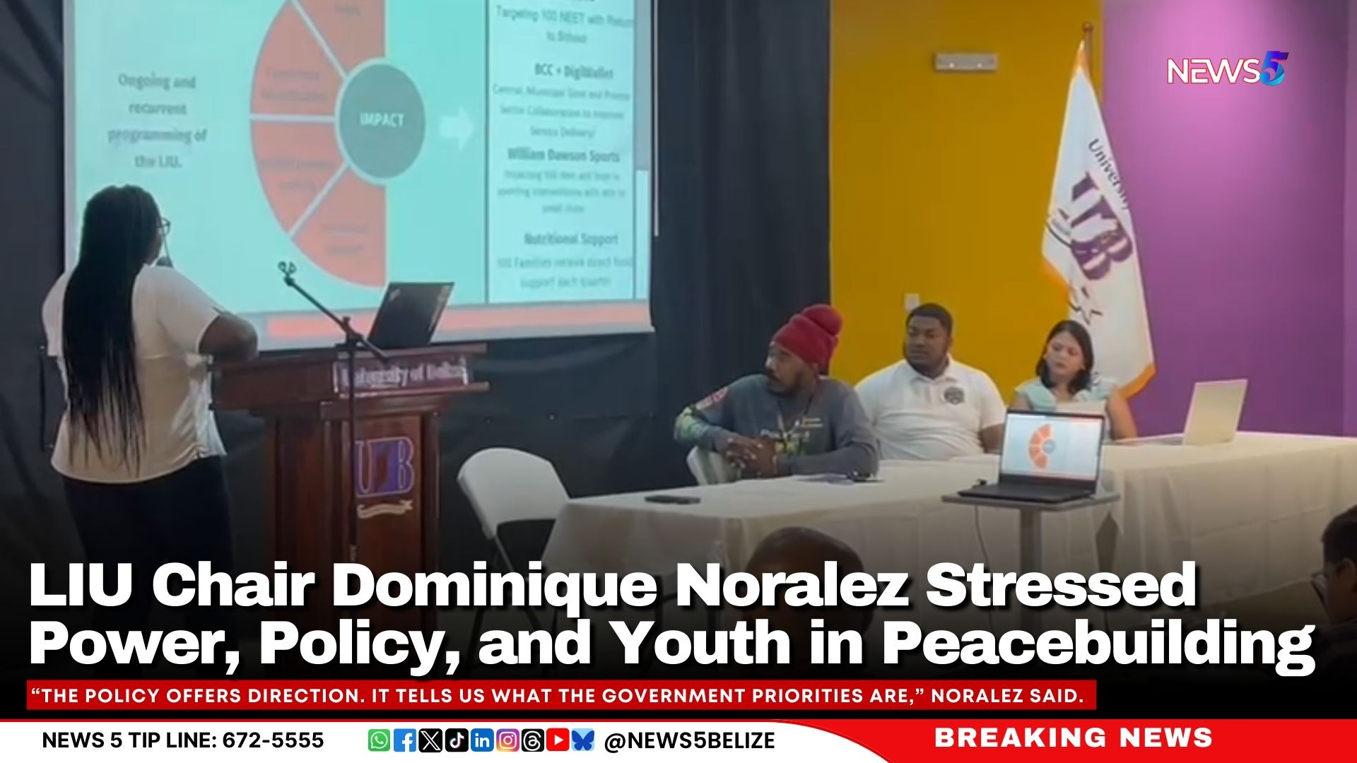 LIU Chair Dominique Noralez Stressed Power, Policy, and Youth in Peacebuilding