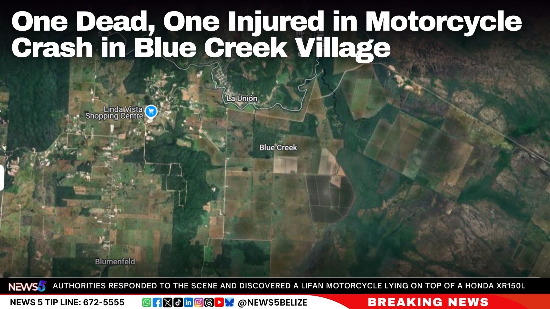One Dead, One Injured in Motorcycle Crash in Blue Creek Village
