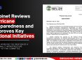 Cabinet Reviews Hurricane Preparedness and Approves Key National Initiatives
