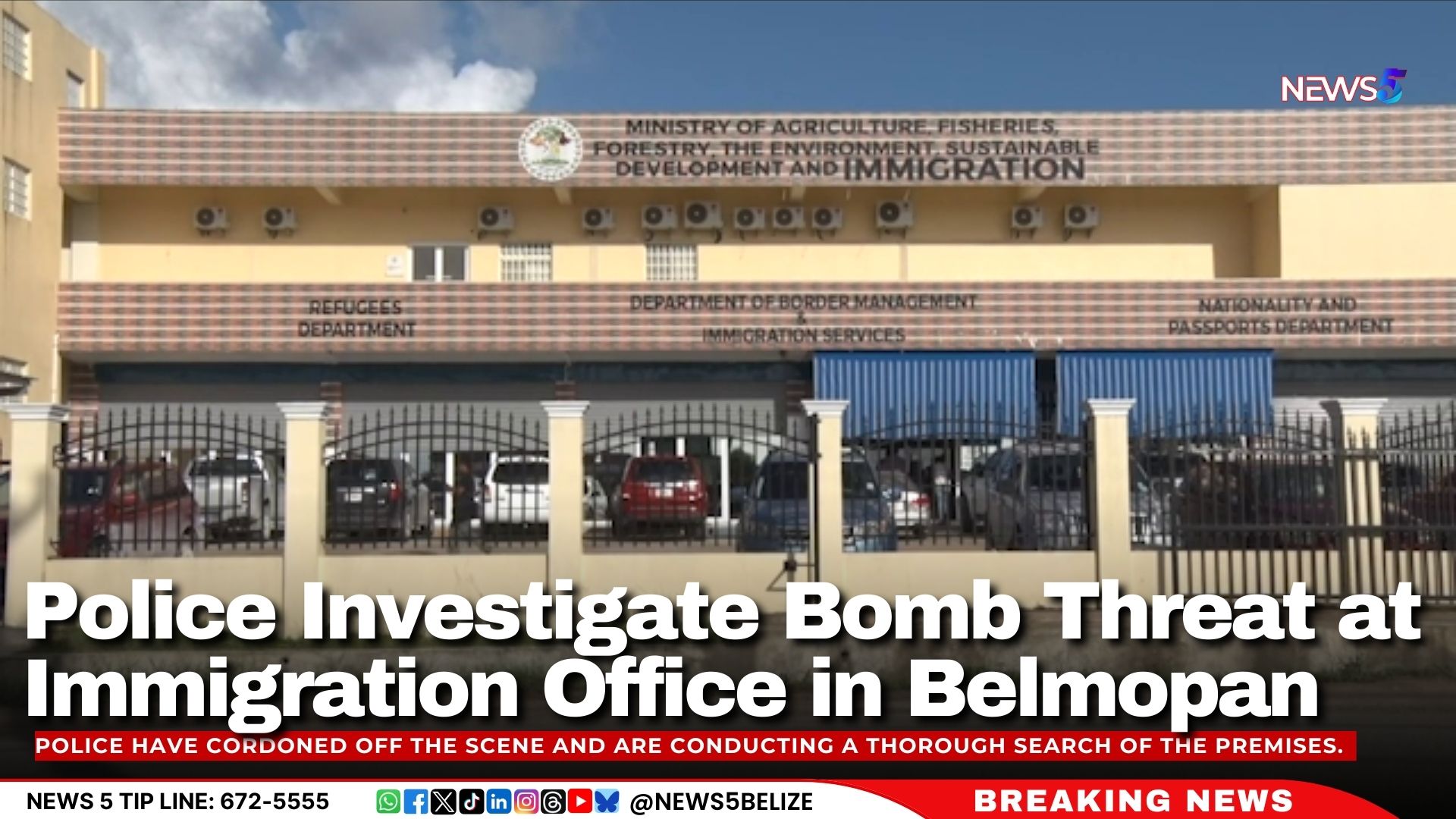 Bomb threat belize immigration department belmopan
