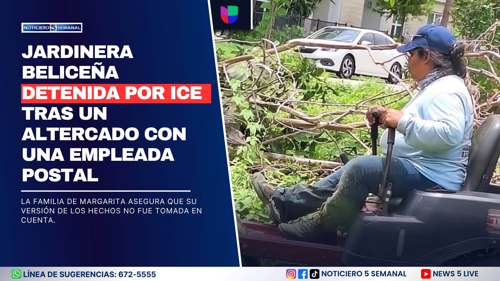 Jardinera Beliceña detenida por ICE tras un altercado con una empleada postal