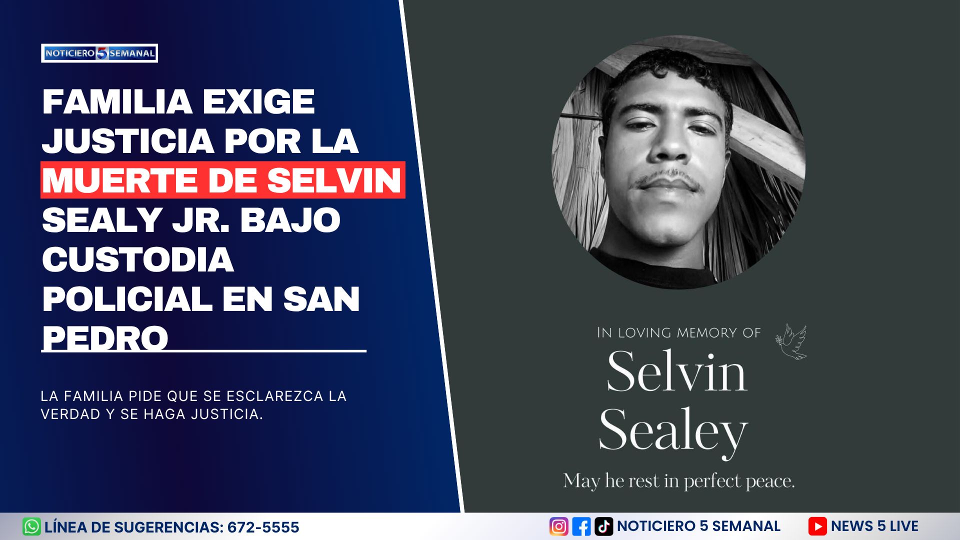 Familia exige justicia por la muerte de Selvin Sealy Jr. bajo custodia policial en San Pedro