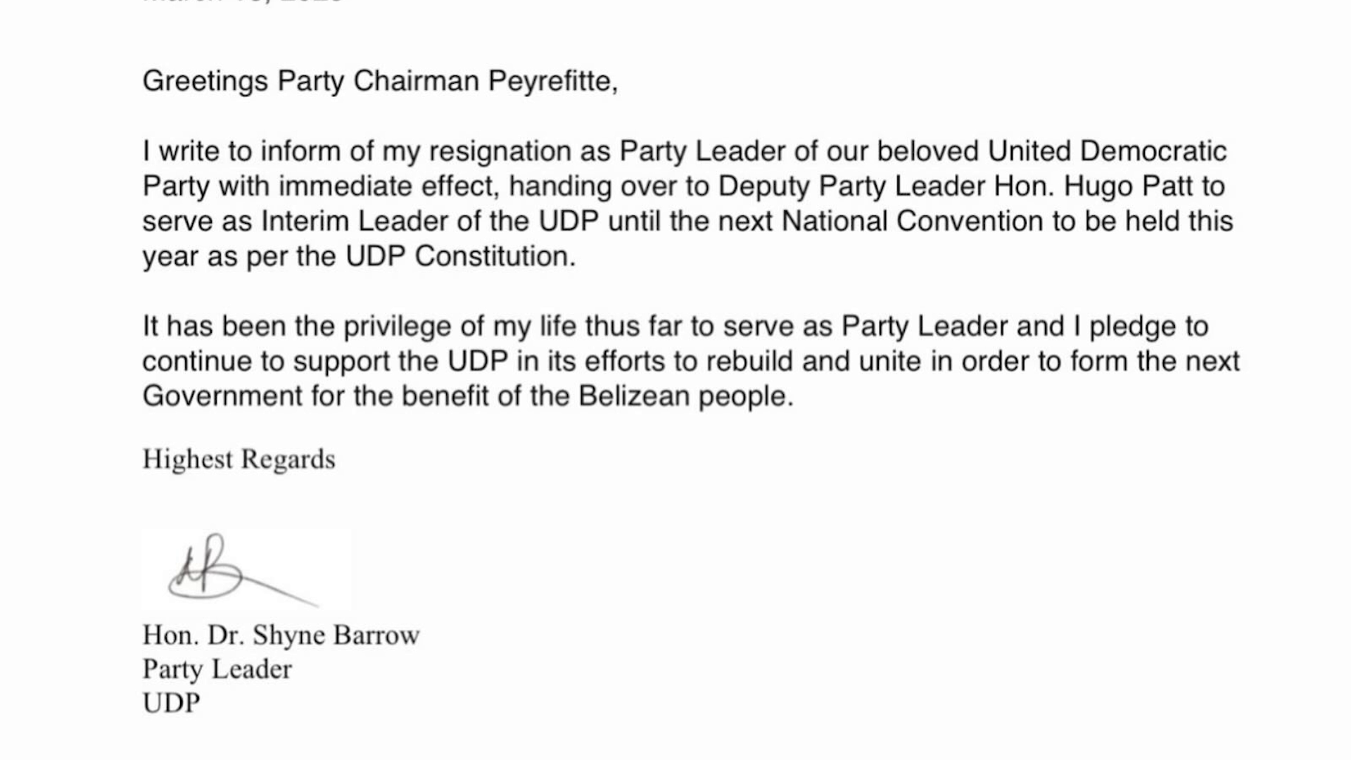 U.D.P. Leadership in Question: Panton Speaks Out