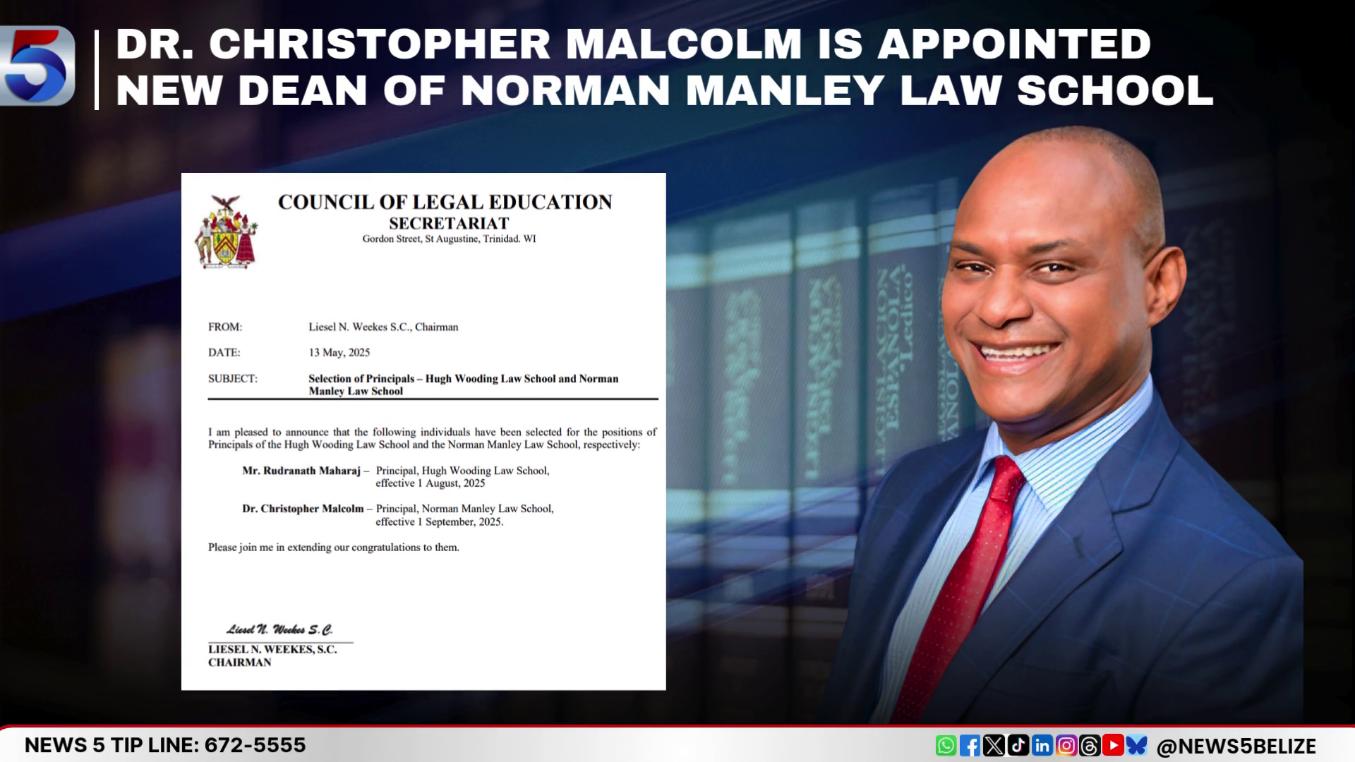 Dr. Christopher Malcolm Named New Dean of Norman Manley Law School